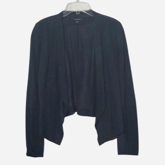 Lamarque BLUE Suede Leather Jacket Size 4 - Picture 1 of 15